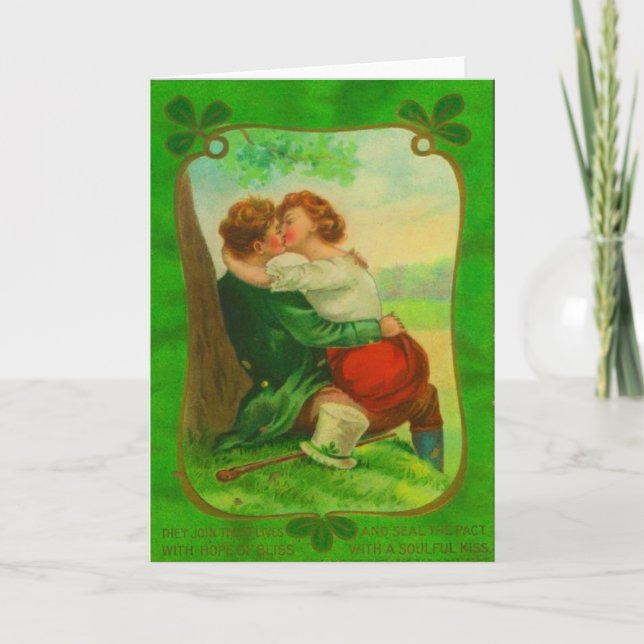 Vintage Romantic Irish Couple St Patrick's Day Card (Front)