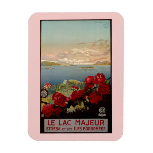 Vintage romantic Lake Maggiore Italian Travel Magnet