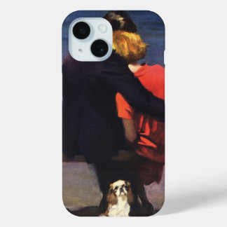 Vintage Romantic Love, Romance on the Beach iPhone 15 Case
