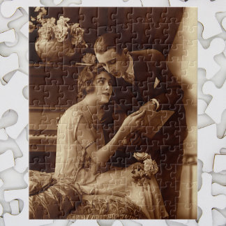 Vintage Romantic Music, Love and Romance Lovers Jigsaw Puzzle