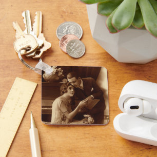 Vintage Romantic Music, Love and Romance Lovers Key Ring
