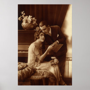 Vintage Romantic Music, Love and Romance Lovers Poster