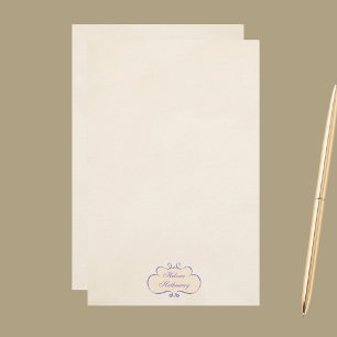 Vintage Romantic Name Shield Stationery Paper