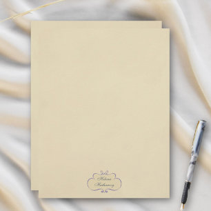 Vintage Romantic Name Shield Stationery Paper Custom Letterhead