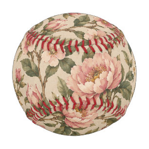 Vintage Romantic Peony & Rose Garden Pattern Baseball