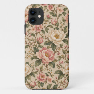 Vintage Romantic Peony & Rose Garden Pattern Case-Mate iPhone Case