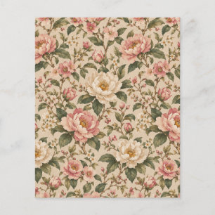 Vintage Romantic Peony & Rose Garden Pattern Flyer