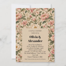 Vintage Romantic Peony & Rose Garden Pattern