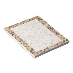 Vintage Romantic Peony & Rose Garden Pattern Notepad