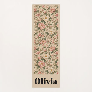 Vintage Romantic Peony & Rose Garden Pattern Yoga Mat