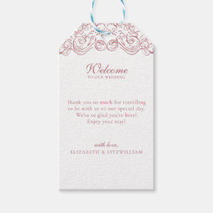 Vintage Romantic Pink Ornate Frame Welcome Gift Tags