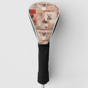 Vintage Romantic Rose Collage (2) Golf Head Cover