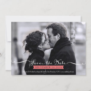 Vintage Romantic Script Photo Save the Date