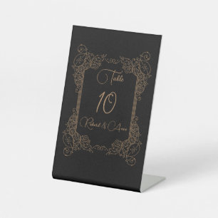 Vintage Romantic Steampunk Fairytale Table Number Pedestal Sign