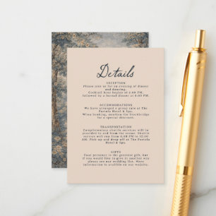 Vintage Romantic tapestry Wedding Details Enclosure Card