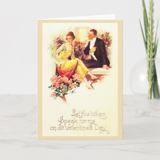 Vintage Romantic Valentine's Day Greeting Card (Front)