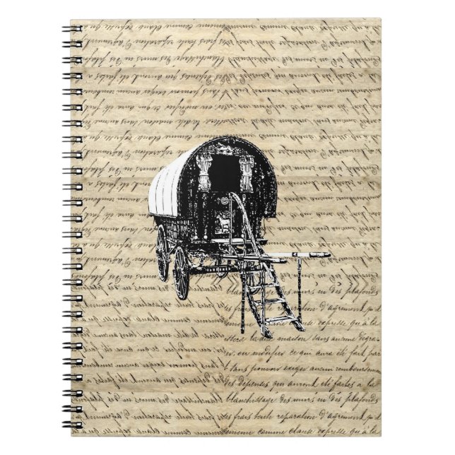 Vintage Romany Gypsy wagon Notebook (Front)
