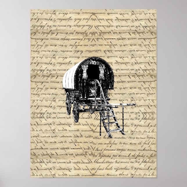 Vintage Romany Gypsy wagon Poster (Front)