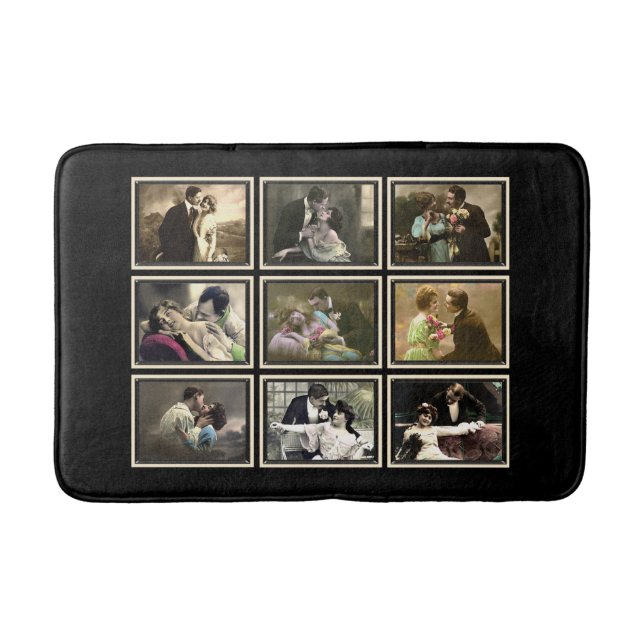 Vintage Romatic couples colourized Bath Mat (Front)