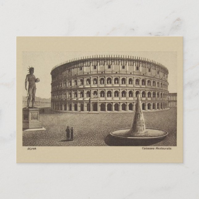 Vintage Rome Colosseum Travel Postcard (Front)
