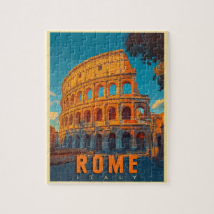 Vintage Rome Italy: Colosseum & Ancient Wonders Jigsaw Puzzle