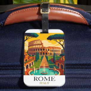 Vintage  Rome Italy Colosseum Travel Luggage Tag