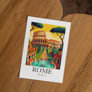 Vintage  Rome Italy Colosseum Travel Postcard
