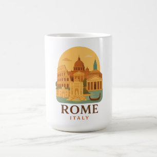 Vintage Rome Italy Travel Colosseum & Pantheon Coffee Mug