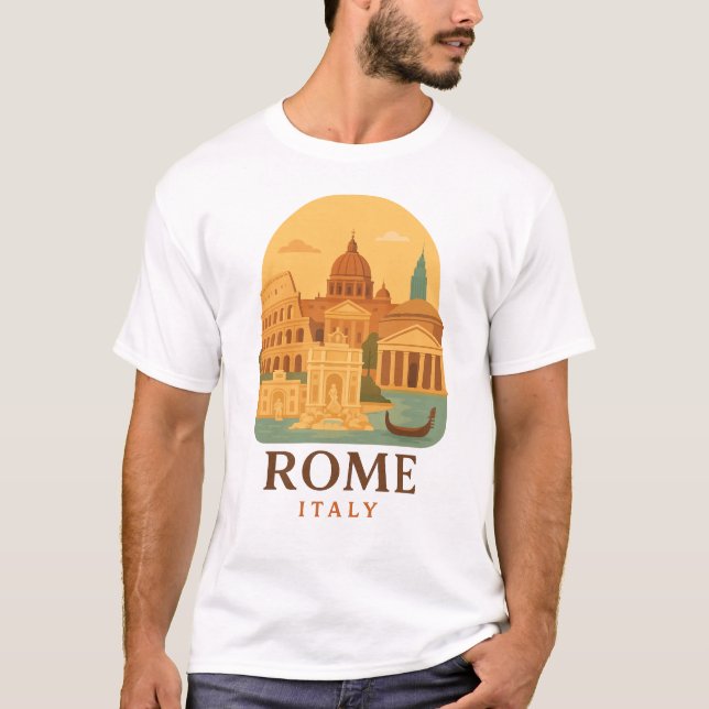 Vintage Rome Italy Travel T-Shirt – Colosseum  (Front)