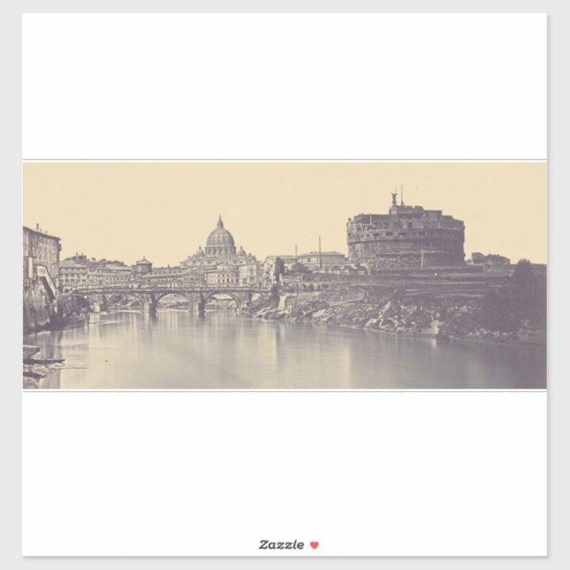 Vintage Rome Tiber Castle And Vatican Fine Art (Sheet)