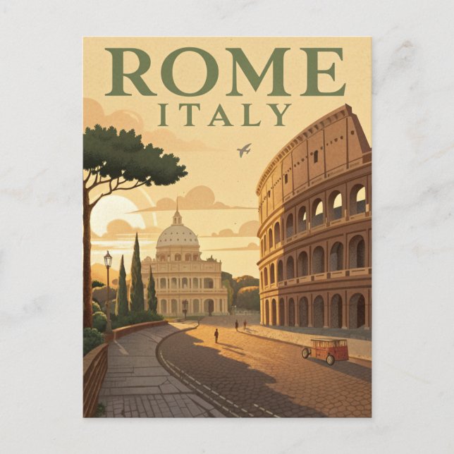 Vintage Rome Travel Postcard (Front)