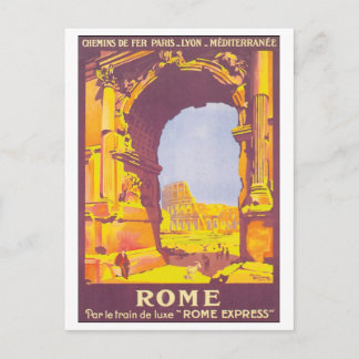 Vintage Rome Travel Poster Postcard