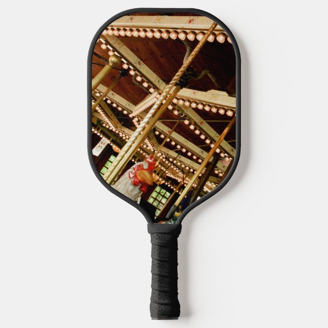 Vintage Rooster Carousel Pickleball Paddle (Front)