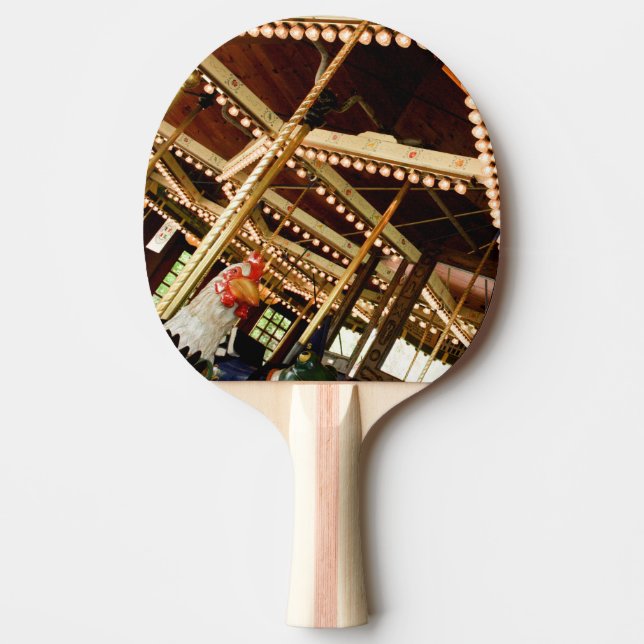 Vintage Rooster Carousel Ping Pong Paddle (Front)