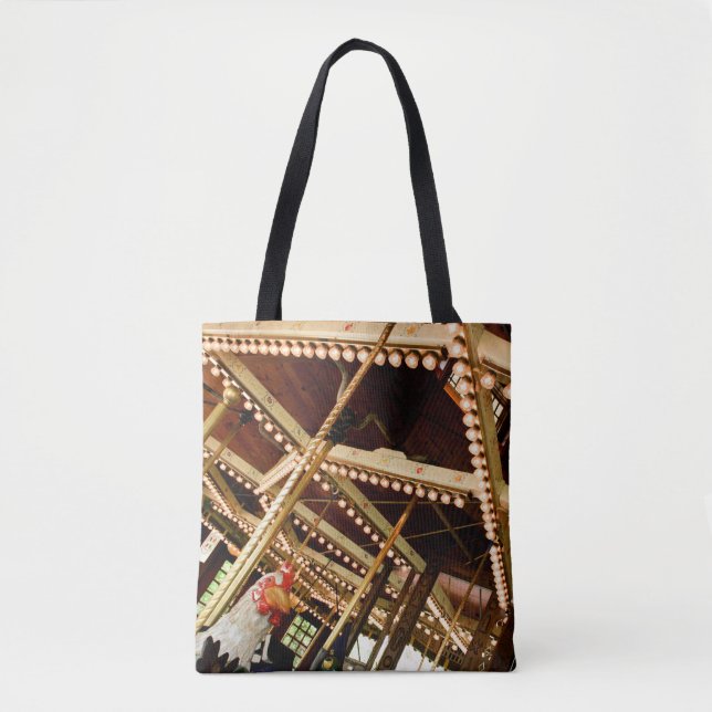 Vintage Rooster Carousel Tote Bag (Front)