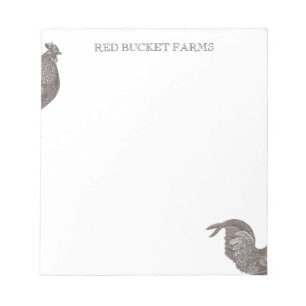 Vintage Rooster Farm  Notepad