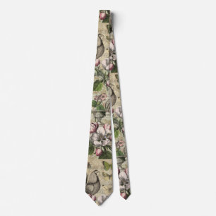 Vintage Rooster Garden Collage Art: French Country Tie