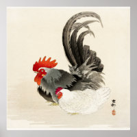 Vintage Rooster Japanese Art