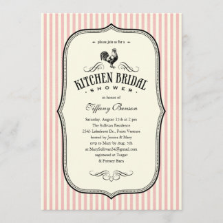 Vintage Rooster Kitchen Shower Invitations