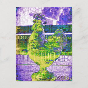 Vintage Rooster of Glass 2 Postcard