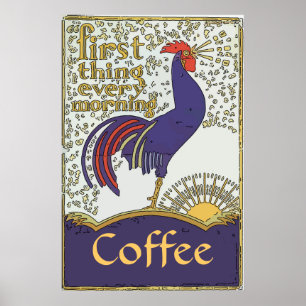 Vintage Rooster Poster, edit text Poster