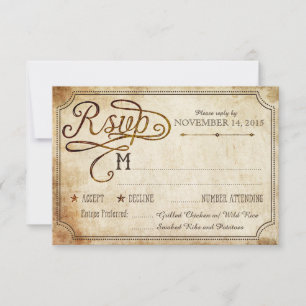 Vintage Rooster Rustic Country RSVP Card