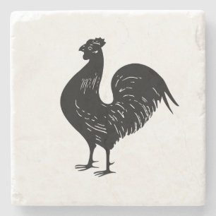 Vintage Rooster Stone Coaster
