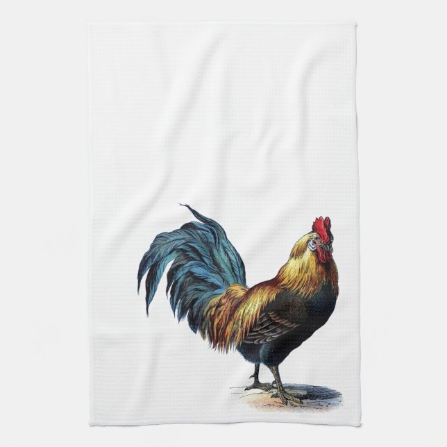 Vintage Rooster Tea Towel (Vertical)