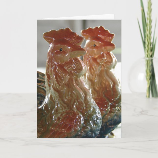 Vintage Roosters, Good Morning Card (Front)