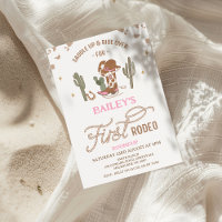 Vintage Rope Text Cowgirl First Rodeo 1st Birthday