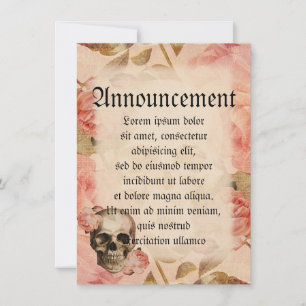 Vintage Rosa Skull Collage Announcement
