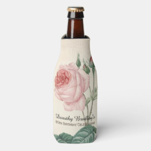 Vintage Rose 80th Birthday Celebration Bottle Bottle Cooler