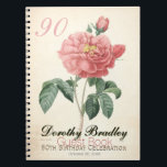 Vintage Rose 90th Birthday Celebration Guest Book<br><div class="desc">Customisable 90th Birthday Guest Book (spiral notebook) with Vintage Botanical Watercolors of rose by Pierre-Joseph Redouté. You can easily change text colour, font, size and position by clicking the customise button. Available in hard cover. Matching birthday invitation and more... -------------- "Pierre-Joseph Redouté (10 July 1759 in Saint-Hubert, Belgium – 19...</div>