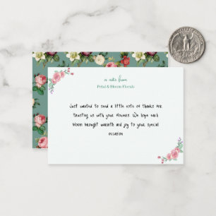 Vintage Rose "A Note From" Thank You Card
